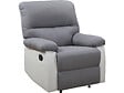 HABITAT ET JARDIN - Fauteuil relax "Lincoln" - 90 x 89 x 103 cm - Blanc/Gris clair - vignette