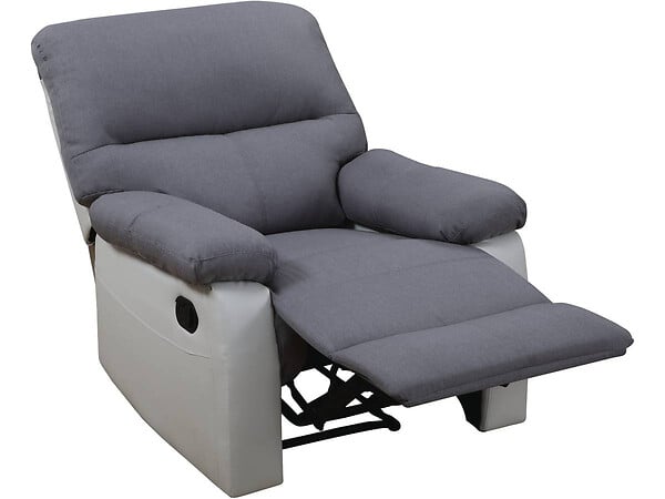 HABITAT ET JARDIN - Fauteuil relax "Lincoln" - 90 x 89 x 103 cm - Blanc/Gris clair - large