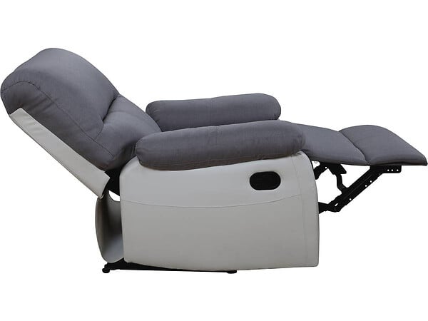 HABITAT ET JARDIN - Fauteuil relax "Lincoln" - 90 x 89 x 103 cm - Blanc/Gris clair - large