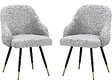 HABITAT ET JARDIN - Lot de 2 chaises en tissu "Harmony" - 54 x 57 x 90 cm - Beige - vignette