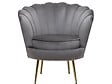 HABITAT ET JARDIN - Fauteuil en velours "Floria" - 75 x 68 x 77.5 cm - Gris - vignette