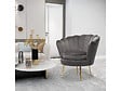 HABITAT ET JARDIN - Fauteuil en velours "Floria" - 75 x 68 x 77.5 cm - Gris - vignette