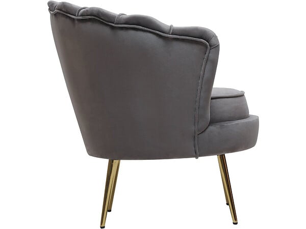 HABITAT ET JARDIN - Fauteuil en velours "Floria" - 75 x 68 x 77.5 cm - Gris - large