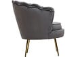 HABITAT ET JARDIN - Fauteuil en velours "Floria" - 75 x 68 x 77.5 cm - Gris - vignette