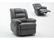 HABITAT ET JARDIN - Fauteuil relax "Buckingham" - 85 x 93 x 100 cm - Gris clair - vignette