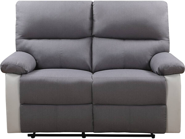 HABITAT ET JARDIN - Canapé relax "Lincoln" - 147 x 89 x 103 cm - 2 places - Blanc / gris clair - large