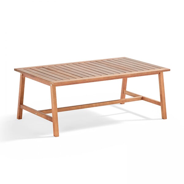 OVIALA - Salon de  terrasse bois avec 1 canapé, 2 fauteuils et table basse noir - Collioure - large