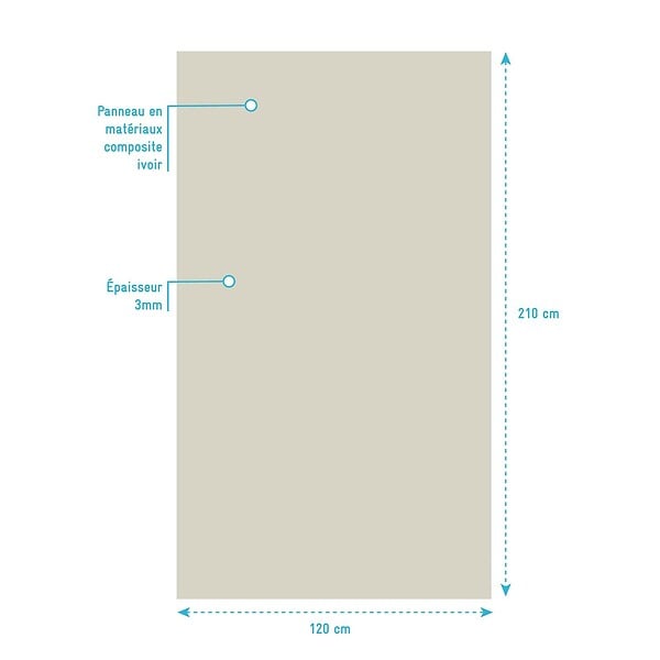 AURLANE - Panneau Mural Finition Aluminium Ivoire 120 x 210 cm - WALL'IT IVOIRE - large