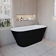 AICA SANITAIRE - Baignoire îlot Ovale Moderne Acrylique pour Salle de Bain 160x73x60cm Brillant Noire - vignette
