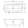 AICA SANITAIRE - Baignoire îlot Ovale Moderne Acrylique pour Salle de Bain 160x73x60cm Brillant Noire - vignette