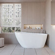 AICA SANITAIRE - Baignoire îlot ovale design acrylique pour salle de bain 150x72x73cm Blanc brillant - vignette