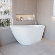 AICA SANITAIRE - Baignoire îlot ovale design acrylique pour salle de bain 150x72x73cm Blanc brillant - vignette