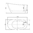 AICA SANITAIRE - Baignoire îlot ovale design acrylique pour salle de bain 150x72x73cm Blanc brillant - vignette