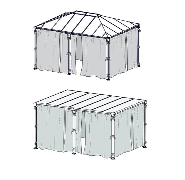 PALRAM - set de 6 moustiquaires pour tonnelles - 705136 - large