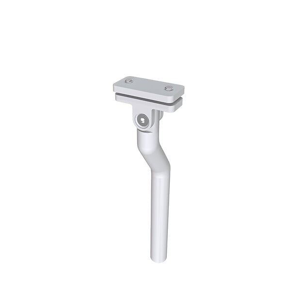 AICA SANITAIRE - Poteau pour garde-corps - Aluminium argenté - 97.9-103.9cm de haut - Avec 5 supports de tubes bien pré-montés - Intérieur & extérieur - Poser latéral - large