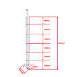 AICA SANITAIRE - Poteau pour garde-corps - Aluminium argenté - 97.9-103.9cm de haut - Avec 5 supports de tubes bien pré-montés - Intérieur & extérieur - Poser latéral - vignette