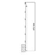 AICA SANITAIRE - Poteau pour garde-corps - Aluminium argenté - 97.9-103.9cm de haut - Avec 5 supports de tubes bien pré-montés - Intérieur & extérieur - Poser latéral - vignette
