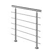AICA SANITAIRE - Garde-corps 100cm - En inox 304 - 1 main courante et 5 traverses - Intérieur & extérieur - Kit complet - Pour bâtiments au bord de la mer - vignette