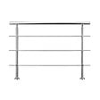 AICA SANITAIRE - Garde-corps 180cm argenté, 1 main courante, 3 traverses, inox 201, intérieur et extérieur, design moderne - kit complet - vignette