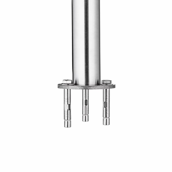AICA SANITAIRE - Garde-corps 180cm argenté, 1 main courante, 3 traverses, inox 201, intérieur et extérieur, design moderne - kit complet - large