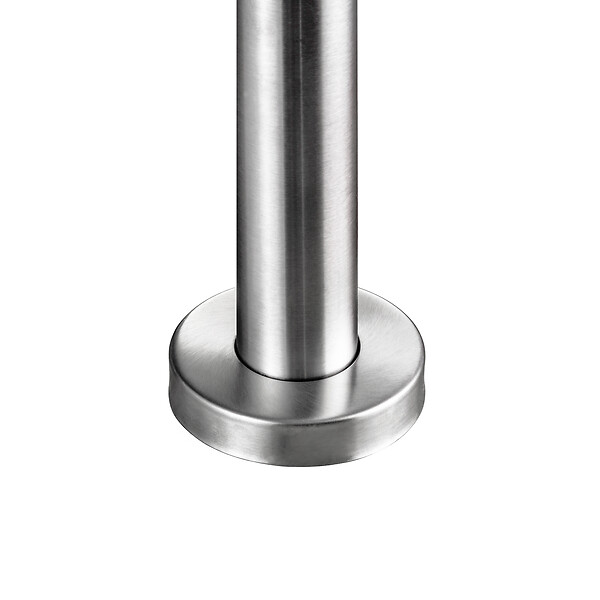 AICA SANITAIRE - Garde-corps 220cm argenté, 1 main courante, 3 traverses, inox 201, intérieur et extérieur, design moderne - kit complet - large