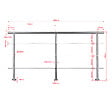 AICA SANITAIRE - Garde-corps 220cm argenté, 1 main courante, 3 traverses, inox 201, intérieur et extérieur, design moderne - kit complet - vignette