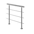 AICA SANITAIRE - Garde-corps 100cm - En inox 304 - 1 main courante et 3 traverses - Intérieur & extérieur - Kit complet - Pour bâtiments au bord de la mer - vignette