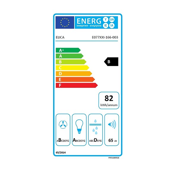 ELICA - hotte décorative inclinée 90cm 735m3/h inox - stripe ix/a/90/lx - large