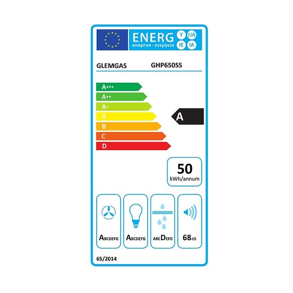 GLEM - hotte décorative murale 60cm 569m3/h inox - GHP650SS - large