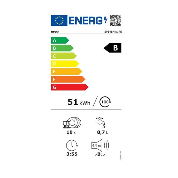 BOSCH - lave-vaisselle 45cm 10 couverts 44db blanc - SPS4EMW17E - large