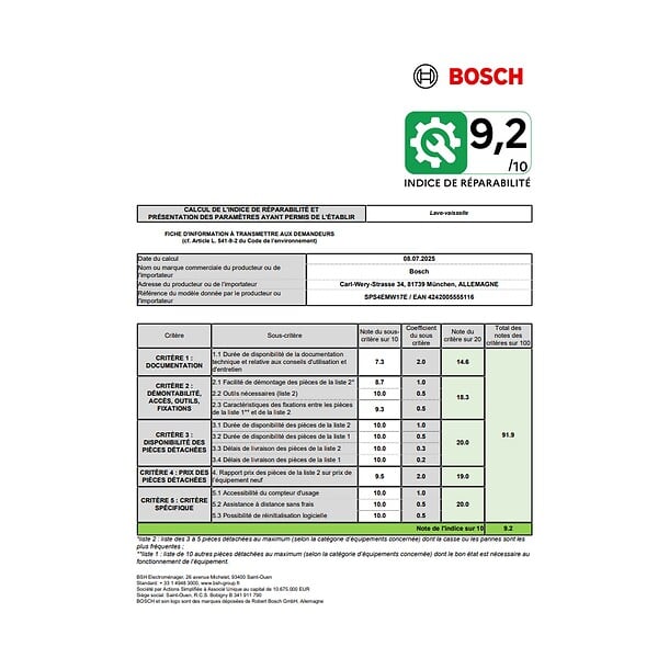 BOSCH - lave-vaisselle 45cm 10 couverts 44db blanc - SPS4EMW17E - large