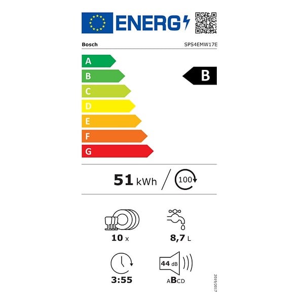 BOSCH - lave-vaisselle 45cm 10 couverts 44db blanc - SPS4EMW17E - large
