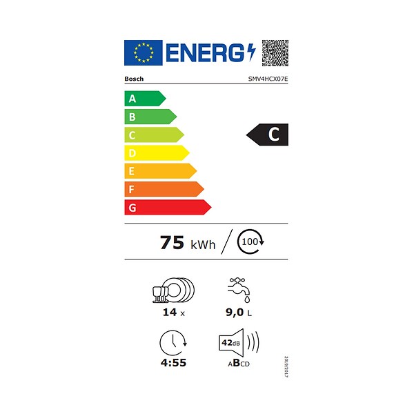BOSCH - lave-vaisselle 60cm 14 couverts 42db tout intégrable - SMV4HCX07E - large