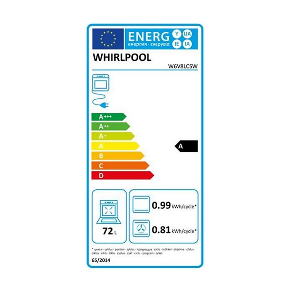 WHIRLPOOL - cuisinière vitrocéramique 72l 4 feux blanc - W6V8LCSW - large