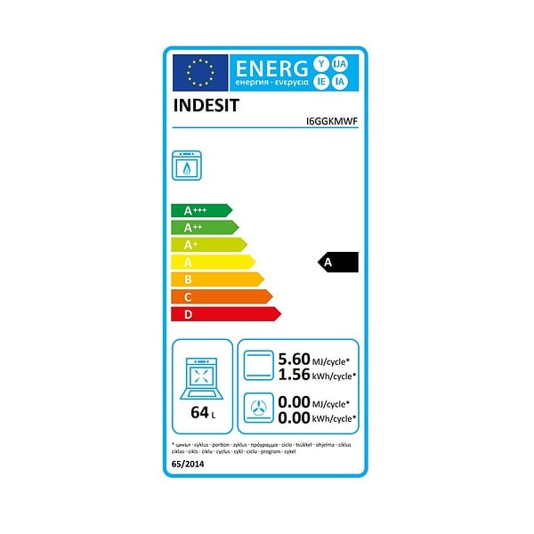 INDESIT - cuisinière gaz 60cm 4 feux blanc - I6GGKMWF - large