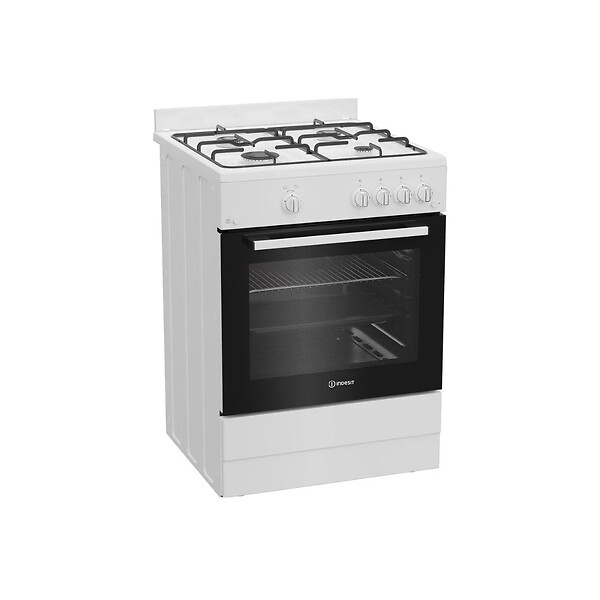 INDESIT - cuisinière gaz 60cm 4 feux blanc - I6GGKMWF - large
