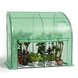VOUNOT - Serre de jardin hivernage murale adossee avec bache PE 200x100x180cm vert - vignette