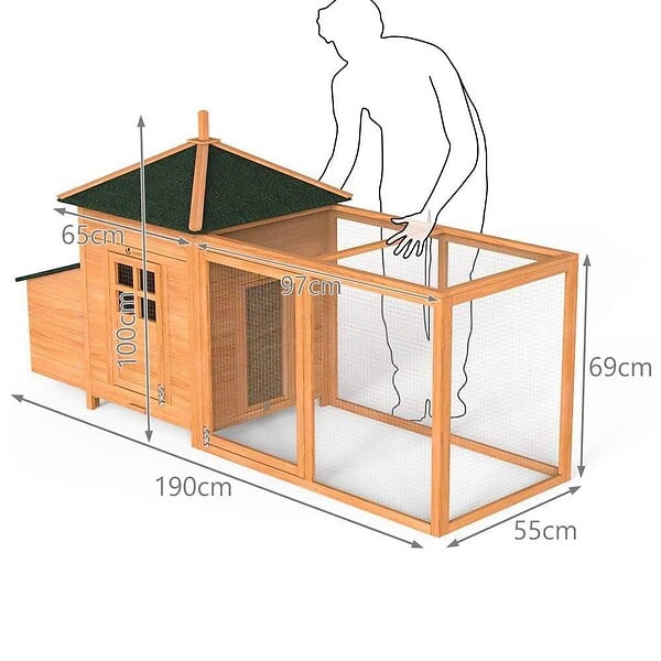 VOUNOT - Grand poulailler en Bois avec Pondoir et Perchoir - large