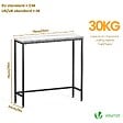 VOUNOT - Console table style industriel en metal et MDF 75x24x75 cm Blanc - vignette
