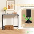 VOUNOT - Console table style industriel en metal et MDF 75x24x75 cm Blanc - vignette