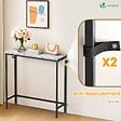 VOUNOT - Console table style industriel en metal et MDF 75x24x75 cm Blanc - vignette