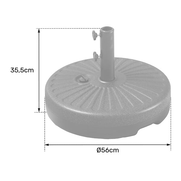 HAPPY GARDEN - Pied de parasol droit BREST noir - large