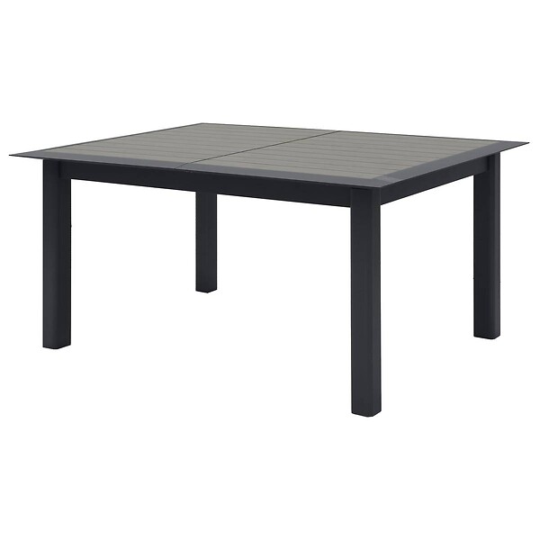 HESPERIDE - Table de jardin aluminium extensible Allure Effet bois muscade & Graphite - 10 places - Hespéride - large
