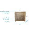AURLANE - Meuble de salle de bains 60 cm TIMBER - Décor Chêne Naturel à portes avec Vasque céramique blanche - vignette