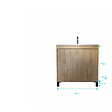 AURLANE - Meuble de salle de bains 60 cm TIMBER - Décor Chêne Naturel à portes avec Vasque céramique blanche - vignette