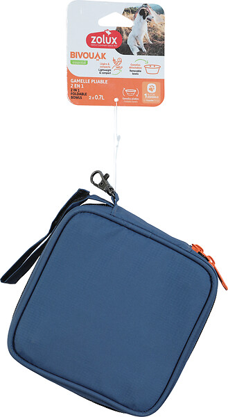 ZOLUX - Gamelle pliable 2en1 bivouak bleu - large