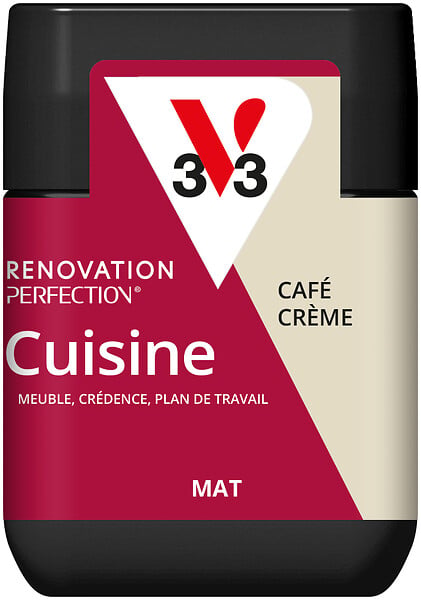 V33 - Peinture rénovation cuisine testeur mat café creme 75ML - large