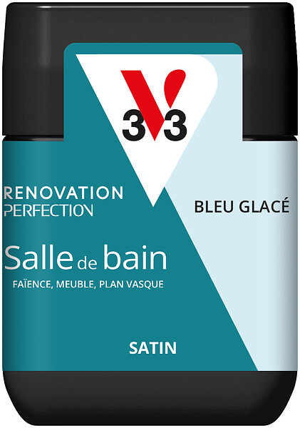 V33 - Peinture renovation salle de bain testeur satin bleu glace 75ML - large