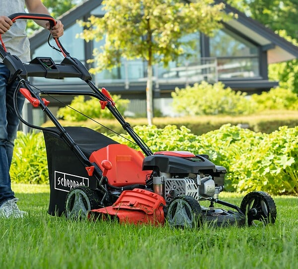 SCHEPPACH - Tondeuse thermique MS150-46E - 150cc avec démarrage électrique - large