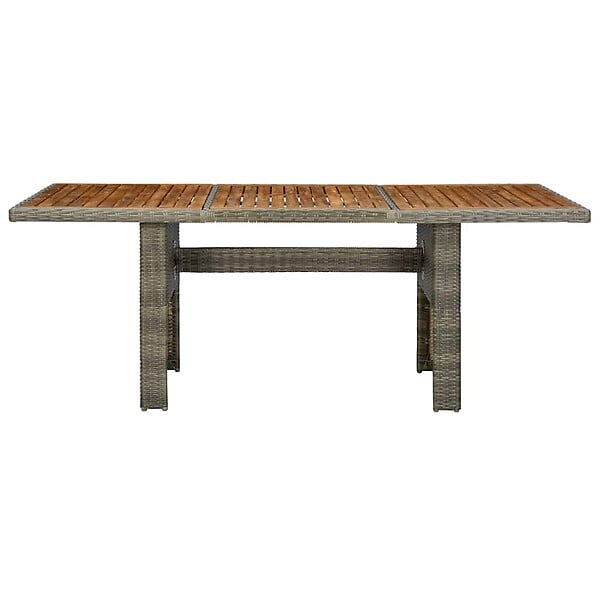 VIDAXL - vidaXL Table de jardin Marron Résine tressée et bois d'acacia massif - large